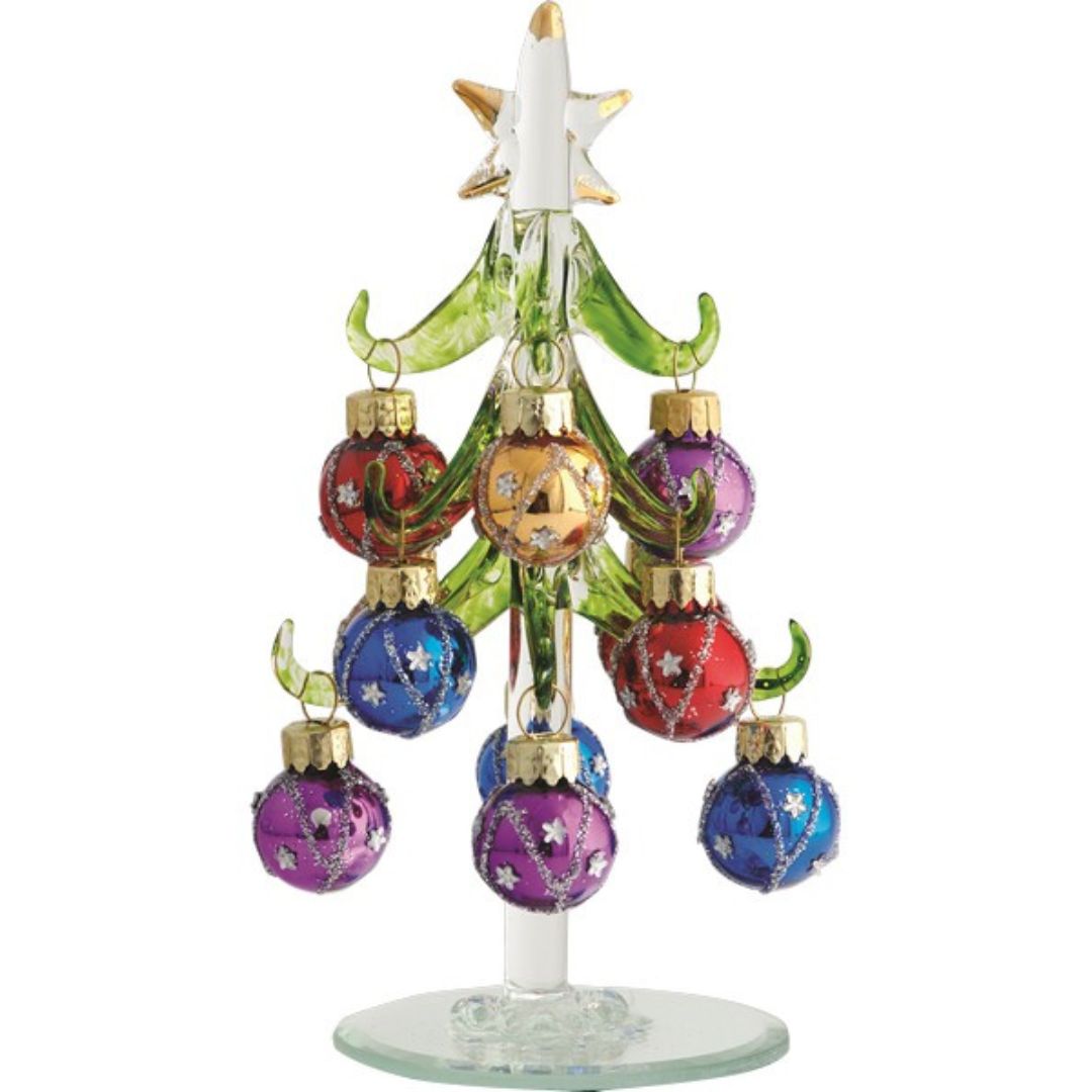 Glass Tree w/Star Ornaments